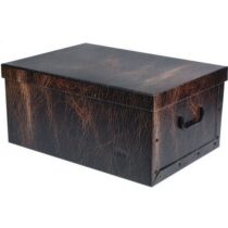 EH Úložný box s vekom Leather Design, tm. hnedá