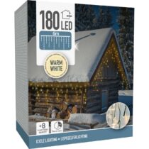 Svetelná vianočná reťaz Icicle teplá biela, 180 LED