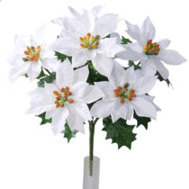 Umelá vianočné Poinsettia biela, 30 cm