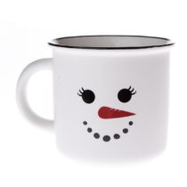 Vianočný porcelánový hrnček Snowman´s face biela, 380 ml